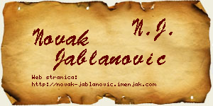 Novak Jablanović vizit kartica